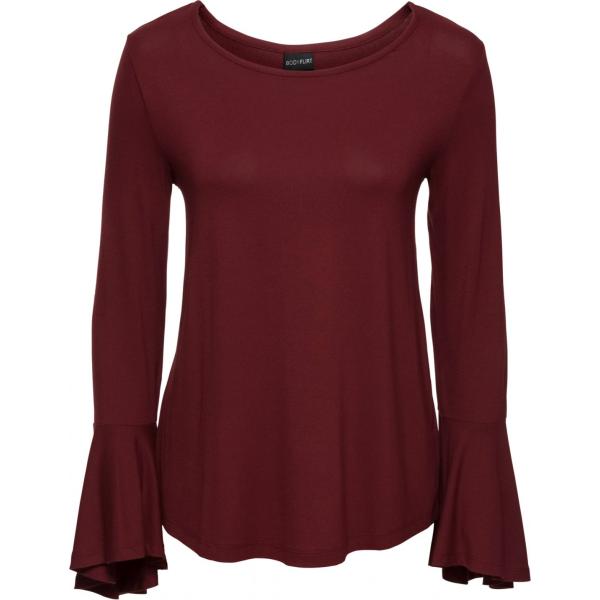 Maglia con volant jersey rosso Bodyflirt rosso
