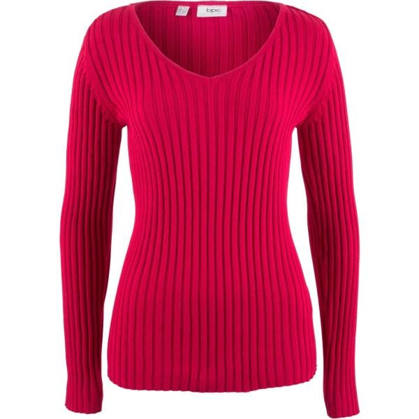 Pullover a coste aderente Bpc bonprix collection rosso a righe