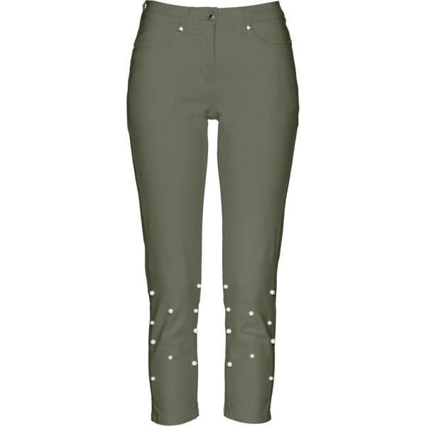Pantalone con perle elasticizzato verde Bpc selection verde