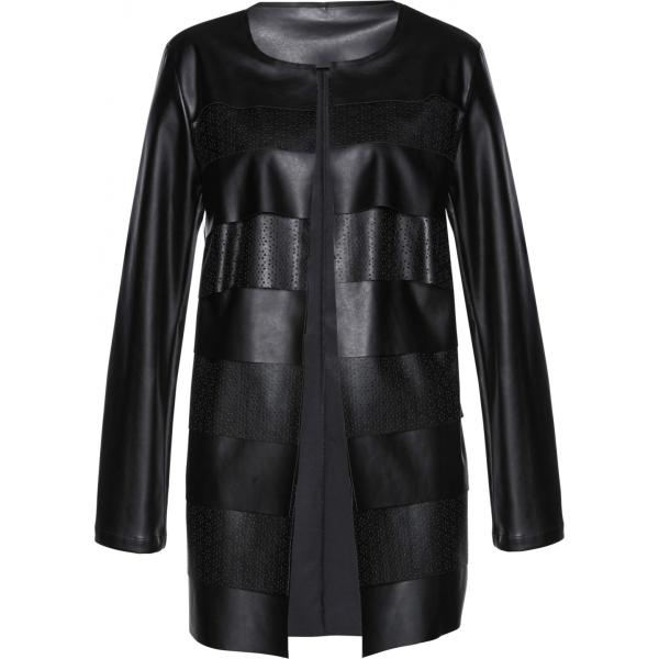 Blazer con balze in pelle sintetica nero Bpc selection nero
