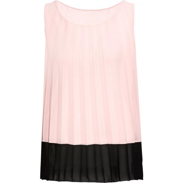 Top contrasto plissè con scollo rosa Bodyflirt rosa