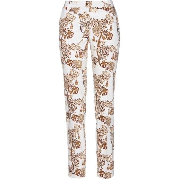 Pantalone fantasia elasticizzato bianco Bpc selection premium bianco