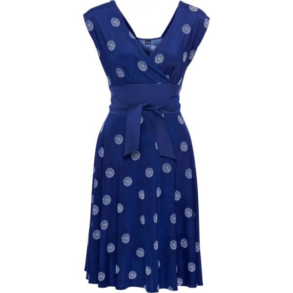 Vestito a portafoglio fantasia con scollo elasticizzato blu Bodyflirt blu