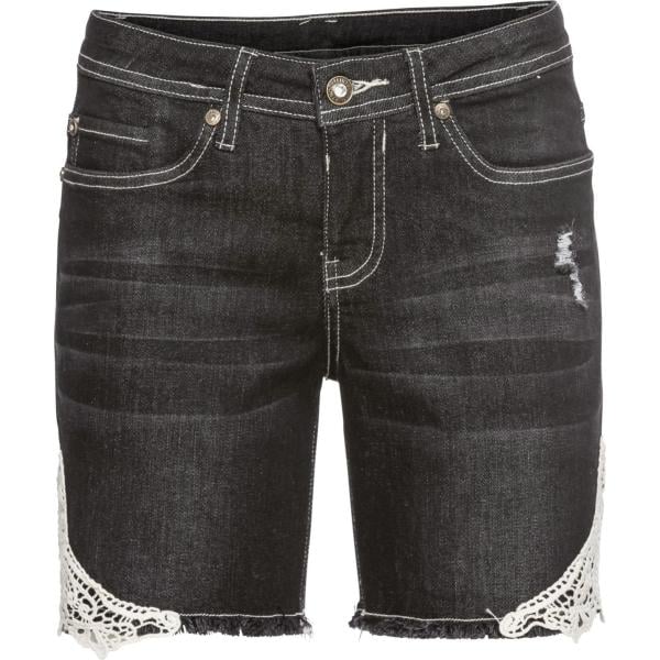 Shorts con pizzo in denim nero Bodyflirt nero