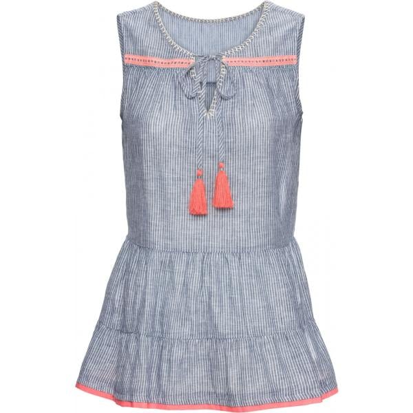 Blusa contrasto con scollo senza maniche con laccetti blu Rainbow blu