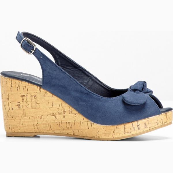 Sandali con fiocco e zeppe con cinturino blu Bpc selection blu