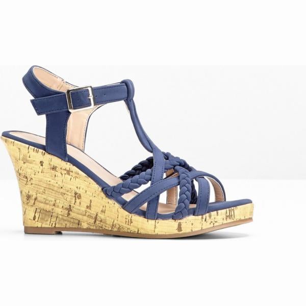 Sandali con zeppe e cinturino blu Bpc selection blu