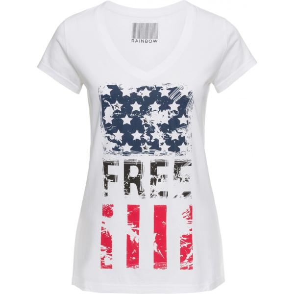 Maglia con stampa bianco Rainbow bianco con stampe