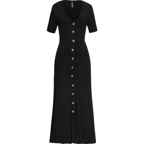 Vestito lungo con bottoni nero Rainbow nero