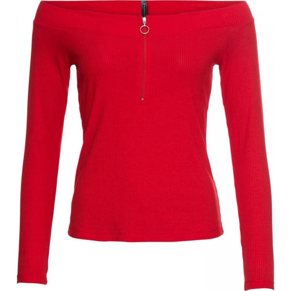 Maglia con scollo e zip rosso Rainbow rosso