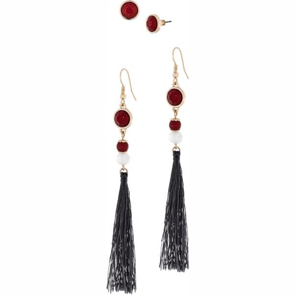 Orecchini a bottone rosso Rainbow rosso