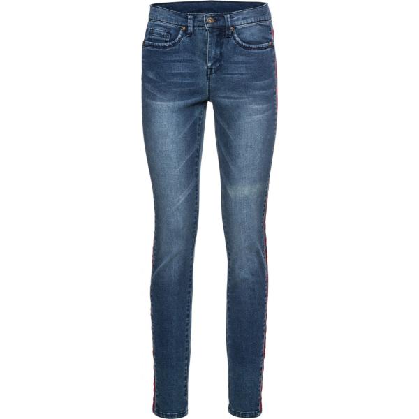 Jeans skinny con bande laterali contrasto blu Rainbow blu