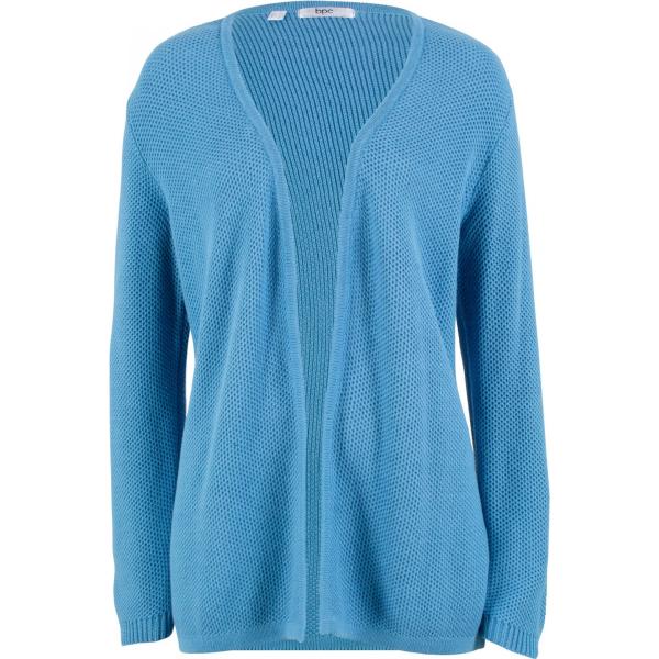 Cardigan collo aperto blu Bpc bonprix collection blu