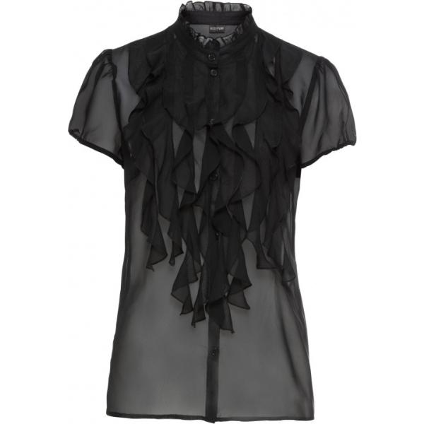 Blusa con volant nero Bodyflirt nero