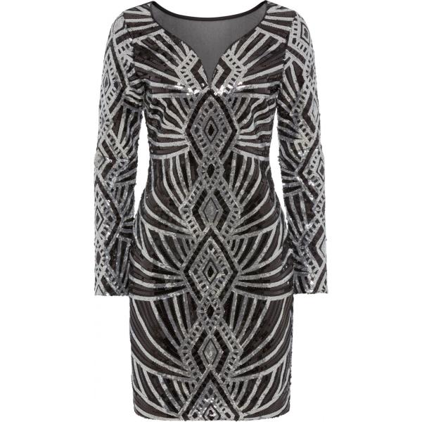 Vestito con paillettes e scollo nero BODYFLIRT boutique nero