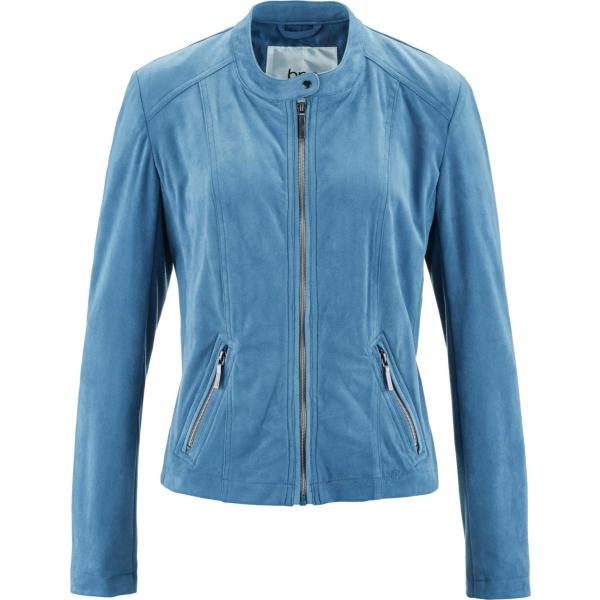 Giacca a coste effetto scamosciato in pelle sintetica blu Bpc bonprix collection blu