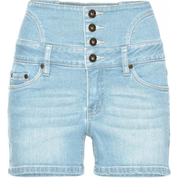 Shorts vita alta in denim blu Rainbow blu