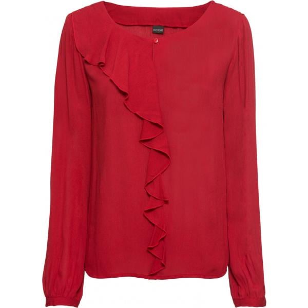 Blusa con volant e scollo rosso Bodyflirt rosso