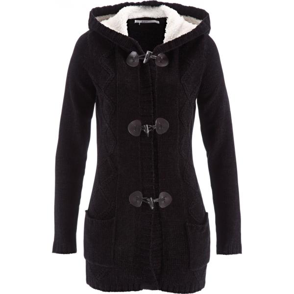 Cardigan in ciniglia nero e corda Bpc bonprix collection nero