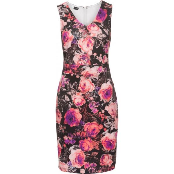Vestito fantasia floreale con scollo e zip nero Bodyflirt nero a fiori