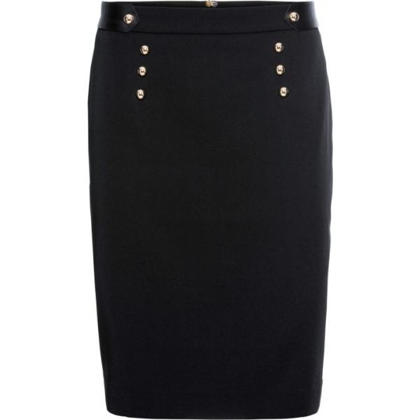 Gonna a matita con spacco stile militare con zip in pelle sintetica con bottoni nero Bodyflirt nero military