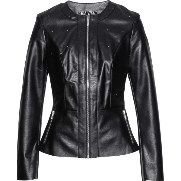 Giacca con zip in pelle sintetica nero Bpc selection nero
