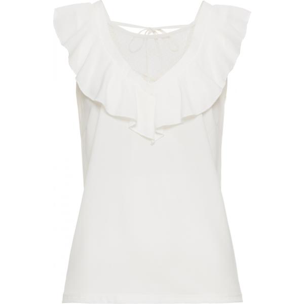 Top con pizzo e scollo bianco Bodyflirt bianco