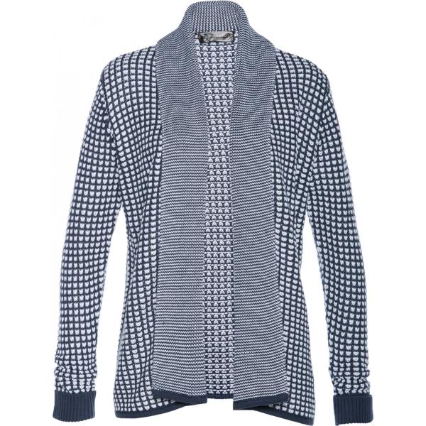 Cardigan in in maglia jacquard blu e corda Bpc selection blu