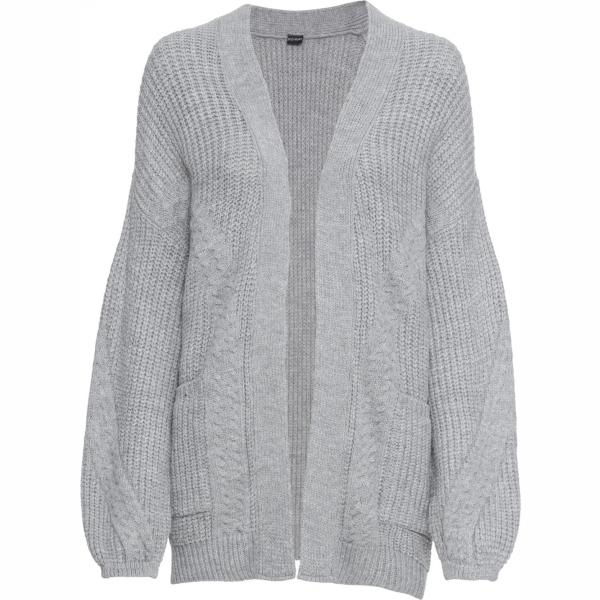 Cardigan a trecce con tasche grigio e corda Bodyflirt grigio