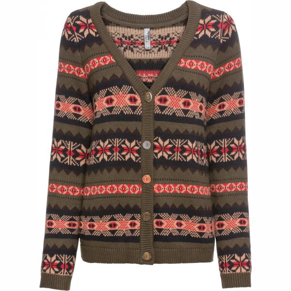 Cardigan con bottoni verde e corda Rainbow verde
