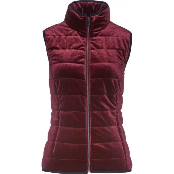 Gilet contrasto colletto dritto con zip in velluto rosso Bpc selection rosso