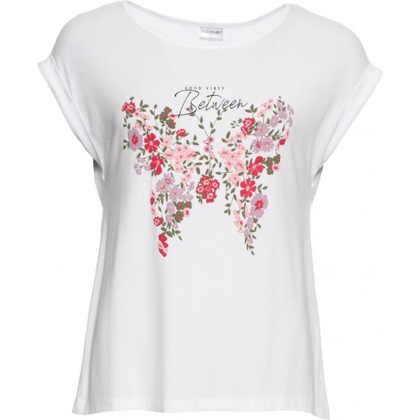 Maglia farfalla bianco Bodyflirt bianco con stampe