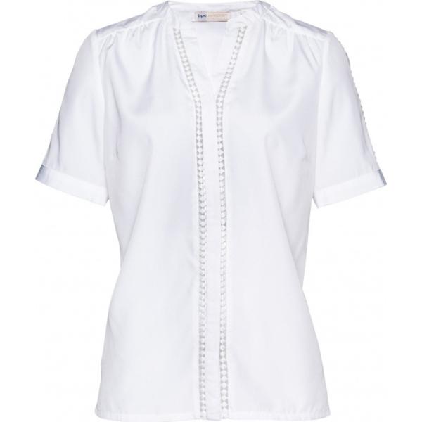 Camicetta con arricciature e scollo a maniche corte bianco Bpc selection bianco