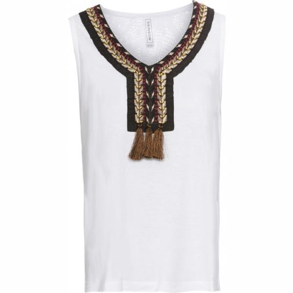Top con pizzo e nappine Rainbow