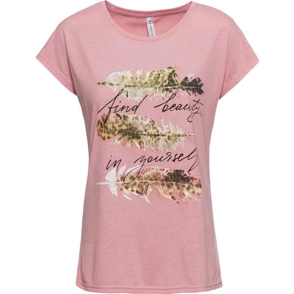 t-shirt bonprix rosa con stampe