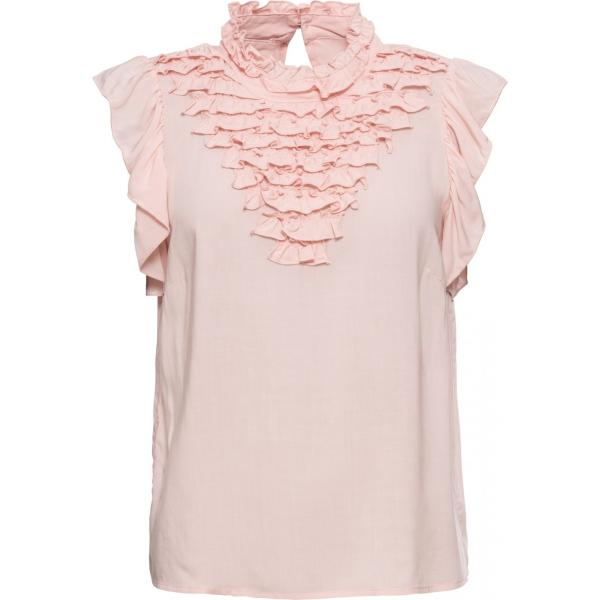 Top con volant rosa bonprix arancione