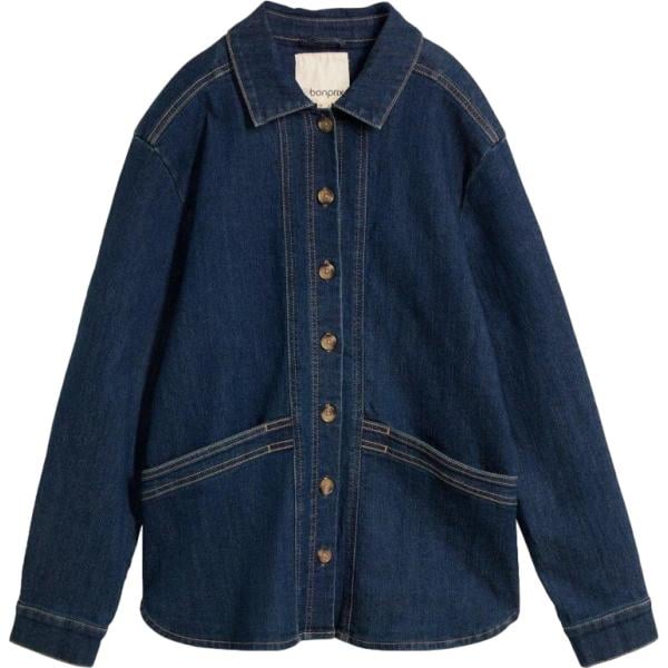Cappotto da donna in blu scuro in denim bonprix
