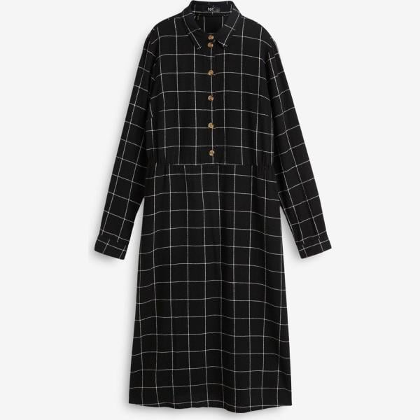 vestiti midi/longuette bonprix nero a quadri