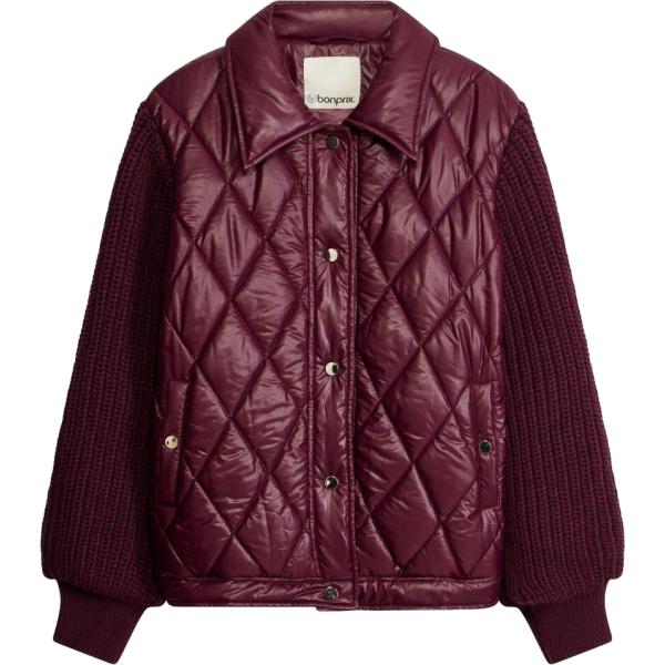 Bomber da donna in bordeaux lavorato a maglia bonprix