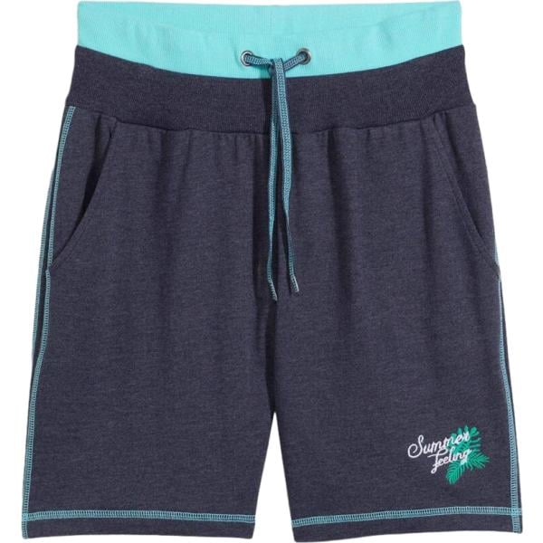 Pantaloncini sportivi da donna in blu scuro con coulisse in plush bonprix