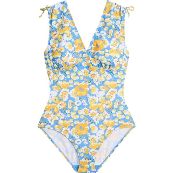 Costume intero da donna in viola chiaro con spalline modellante bonprix