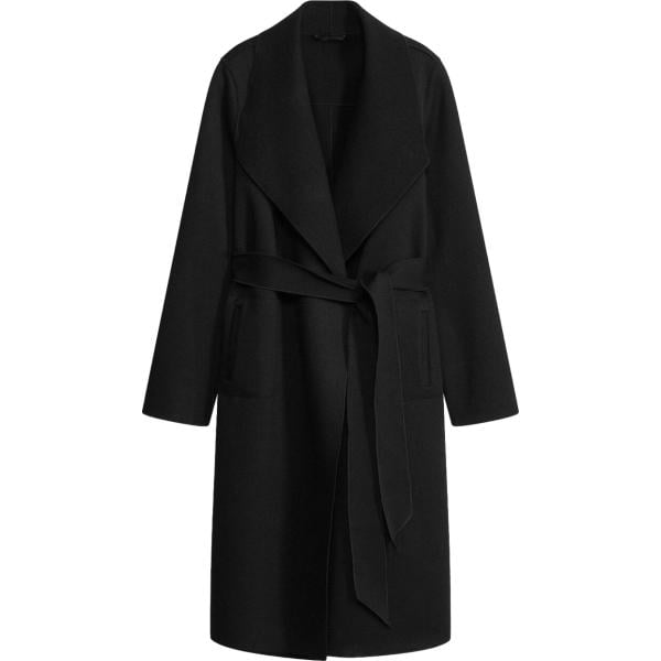Cappotto da donna in nero pece con cintura bonprix