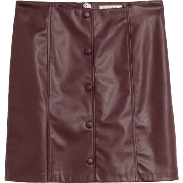 Minigonna da donna in marrone scuro corto in ecopelle bonprix