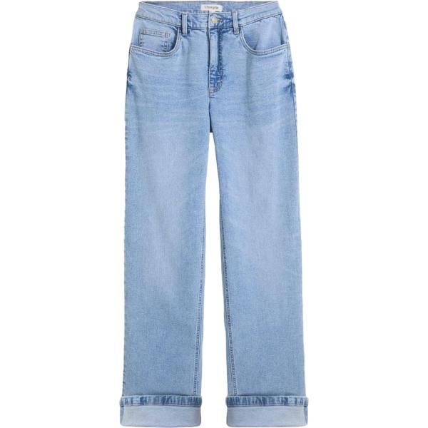 Jeans dritti da donna in azzurro a vita alta in denim bonprix