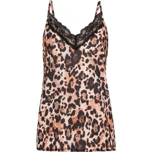 Top con pizzo fantasia marrone Bodyflirt nero