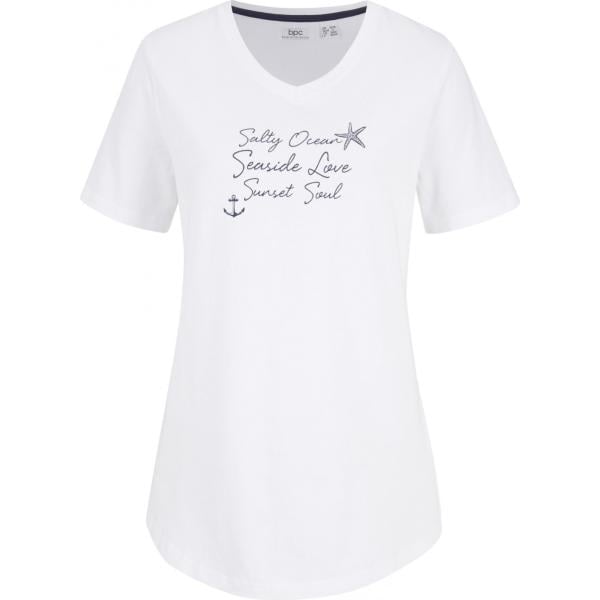 t-shirt Bpc bonprix collection bianco con stampe