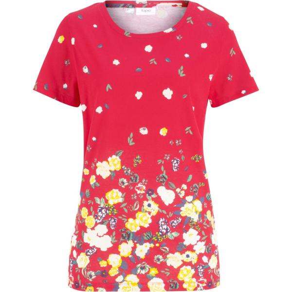 t-shirt Bpc bonprix collection rosso a fiori