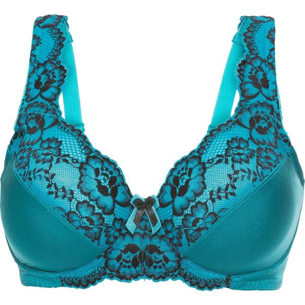 reggiseno da donna con ferretto in verde scuro con pizzo con spalline bonprix