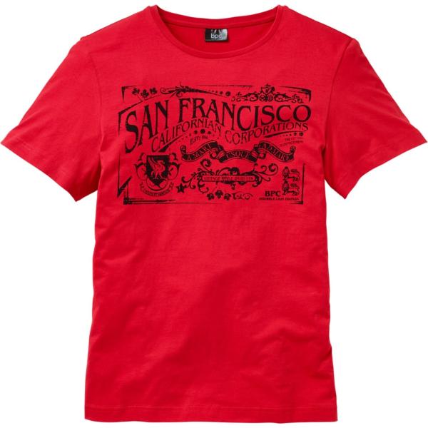 t-shirt Bpc bonprix collection rosso con stampe