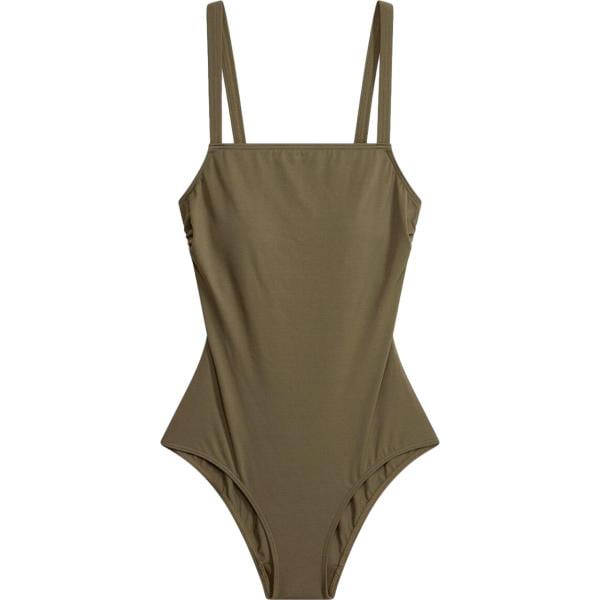 Costume intero da donna in marrone scuro con scollo bonprix